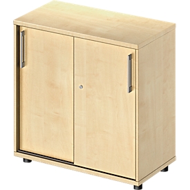 Schäfer Shop Genius Armoire à portes coulissantes TETRIS WOOD, 2 HC, l. 800 x P 421 x H 800 mm, hauteur avec patins inclus, érable