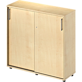 Schäfer Shop Genius Armoire à portes coulissantes TETRIS WOOD, 3 HC, L 1200 mm, hauteur incl. patins, décor érable