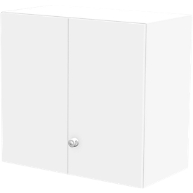 Schäfer Shop Genius Armoire à poser TETRIS WALL, 2 hauteurs de classeur, charnière de porte côté droit, l. 800 x P 440 x H 740 mm, blanc