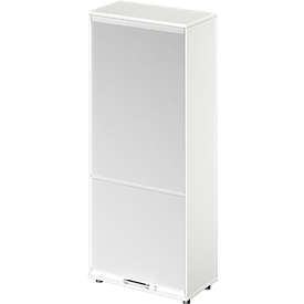 Schäfer Shop Genius Armoire à rideau coulissant vertical TETRIS WOOD, 4,5 HC, H 1910 mm, hauteur (patins inclus), blanc
