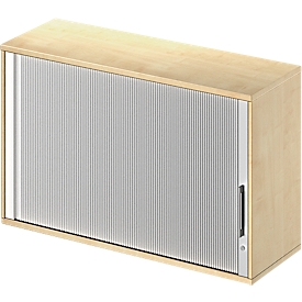 Schäfer Shop Genius Aufsatz-Querrolladenschrank TETRIS WOOD, 2 OH, B 1200 x T 421 x H 750 mm, Ahorn-Dekor