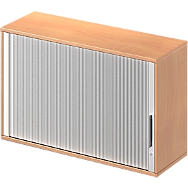 Schäfer Shop Genius Aufsatz-Querrolladenschrank TETRIS WOOD, 2 OH, B 1200 x T 421 x H 750 mm, Buche-Dekor