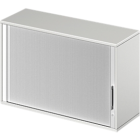 Schäfer Shop Genius Aufsatz-Querrolladenschrank TETRIS WOOD, 2 OH, B 1200 x T 421 x H 750 mm, lichtgrau