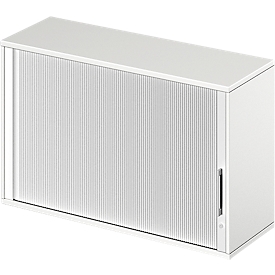 Schäfer Shop Genius Aufsatz-Querrolladenschrank TETRIS WOOD, 2 OH, B 1200 x T 421 x H 750 mm, weiß
