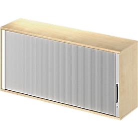 Schäfer Shop Genius Aufsatz-Querrolladenschrank TETRIS WOOD, 2 OH, B 1600 x T 421 x H 750 mm, Mitteltrennwand, Ahorn-Dekor