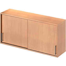 Schäfer Shop Genius Aufsatz-Schiebetürenschrank TETRIS WOOD, 2 OH, B 1600 mm, Höhe inkl. Gleiter, Buche-Dekor