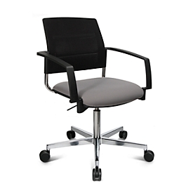 Schäfer Shop Genius Besucherstuhl SSI Proline Visit S3+, Netzrückenlehne, Universalrollen, grau/schwarz