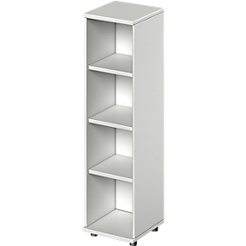 Schäfer Shop Genius Bibliothèque étagères TETRIS SOLID, panneau de particules, 4 HC, l. 400 x P 421 x H 1520 mm, gris clair