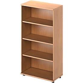 Schäfer Shop Genius Bibliothèque étagères TETRIS SOLID, panneau de particules, 4 HC, l. 800 x P 421 x H 1520 mm, décor hêtre 