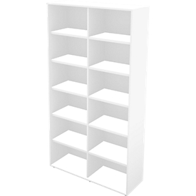 Schäfer Shop Genius Bibliothèque TETRIS WALL, 6 HC, L 1200 x P 420 x H 2250 mm, blanc