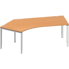 Schäfer Shop Genius Bureau d'angle MODENA FLEX 135°, approche à gauche, L 2165 mm, hêtre