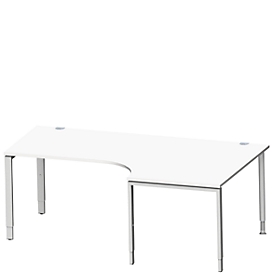 Schäfer Shop Genius Bureau d'angle MODENA FLEX 90°, approche à droite, L 2000 mm, blanc