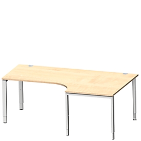 Schäfer Shop Genius Bureau d'angle MODENA FLEX 90°, approche à droite, L 2000 mm, érable