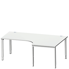 Schäfer Shop Genius Bureau d'angle MODENA FLEX 90°, ouverture à droite, L 2000 mm, gris clair