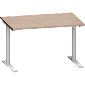 Schäfer Shop Genius Bureau MODENA FLEX, 1200 x 800 mm, décor chêne/alu blanc