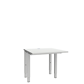 Schäfer Shop Genius Bureau MODENA FLEX, 4 pieds avec tubes rectangulaires, des deux côtés, l. 800 mm, gris clair 