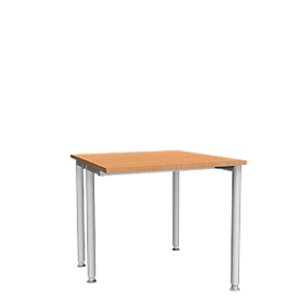 Schäfer Shop Genius Bureau MODENA FLEX, largeur 800 mm, piètement plus étroit d'un côté, hêtre 