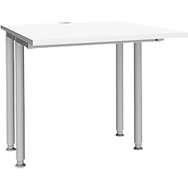 Schäfer Shop Genius Bureau MODENA FLEX, largeur 800 mm, raccourci des deux côtés, blanc