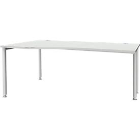 Schäfer Shop  Genius Bureautafel in vrije vorm MODENA FLEX, aanbouw links, lichtgrijs 