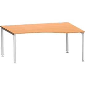 Schäfer Shop  Genius Bureautafel in vrije vorm MODENA FLEX, aanbouw rechts B 1800 mm beuken 