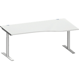 Schäfer Shop  Genius Bureautafel in vrije vorm MODENA FLEX, aanbouw rechts, breedte 1800 mm, lichtgrijs 