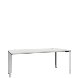 Schäfer Shop  Genius Bureautafel MODENA FLEX, 4-poot rechthoekige buis, eenzijdig, B 1800 mm, lichtgrijs 