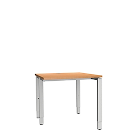 Schäfer Shop  Genius Bureautafel MODENA FLEX, 4-poot rechthoekige buis, eenzijdig, B 800 mm, beuken 