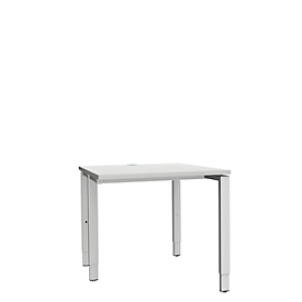 Schäfer Shop  Genius Bureautafel MODENA FLEX, 4-poot rechthoekige buis, eenzijdig, B 800 mm, lichtgrijs 