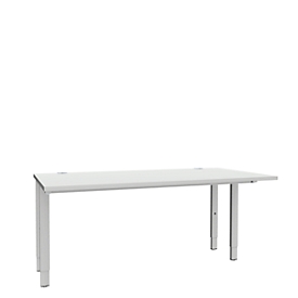 Schäfer Shop  Genius Bureautafel MODENA FLEX, 4-poot rechthoekige buis, tweezijdig, B 1600 mm, lichtgrijs 