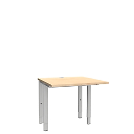 Schäfer Shop  Genius Bureautafel MODENA FLEX, 4-poot rechthoekige buis, tweezijdig, B 800 mm, esdoorn 