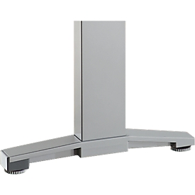Schäfer Shop  Genius C-poot verkort voor bureautafel PLANOVA ERGOSTYLE blank aluminium