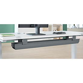 Schäfer Shop Genius Chemin de câbles pour largeur de table 800 mm, rabattable, acier, anthracite, L 500 mm