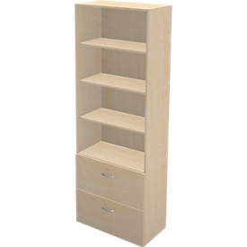 Schäfer Shop Genius Combinaison étagère-armoire à dossiers suspendus TETRIS WALL, l. 800 x P 440 x H 2250 mm, coloris érable