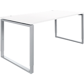 Schäfer Shop Genius desk Modena Flex, height adjustable, rectangular shape, bracket base, width 1600 mm, white