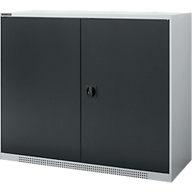 Schäfer Shop Genius draaideurkast FS, staal, met ventilatieopeningen, B 1343 x D 420 x H 1105 mm, 3 OH, alu wit/antracietgrijs, tot 450 kg