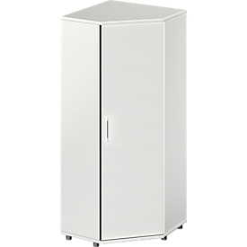 Schäfer Shop Genius Eckschrank TETRIS WOOD, 5 OH, B 800 x H 1910 mm, Höhe inkl. Gleiter, lichtgrau 