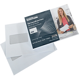 Schäfer Shop Genius enveloppen, formaat C5, met venster, zelfklevend, papier, wit, 50 stuks
