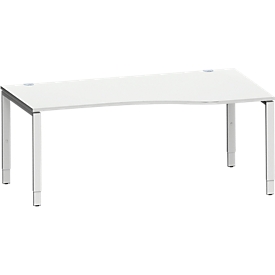 Schäfer Shop Genius escritorio de forma libre MODENA FLEX, extensión derecha, ancho 1800 mm, gris claro