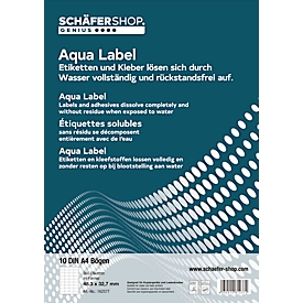 Schäfer Shop Genius Étiquettes multifonctionnelles solubles à l'eau 48,3 x 32,7 mm