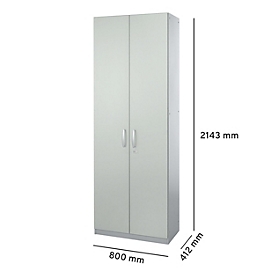 Schäfer Shop Genius Flügeltürenschrank TETRIS SOLID, Stahlkorpus, 5 OH, B 800 mm, abschließbar, lichtgrau/weißalu