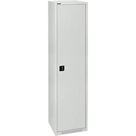 Schäfer Shop Genius Flügeltürschrank FS, Stahl, mit Belüftungslöchern, B 545 x T 420 x H 1950 mm, 5 OH, lichtgrau/lichtgrau, bis 250 kg