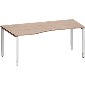 Schäfer Shop Genius Freiformschreibtisch MODENA FLEX, Ansatz links, B 1800 mm, Eiche-Dekor