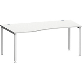 Schäfer Shop Genius Freiformschreibtisch MODENA FLEX, Ansatz links B 1800 mm, lichtgrau 