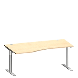 Schäfer Shop Genius Freiformschreibtisch MODENA FLEX, Ansatz links, Breite 1800 mm, Ahorn
