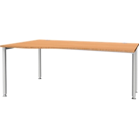 Schäfer Shop Genius Freiformschreibtisch MODENA FLEX, Ansatz links, Buche/weißaluminium