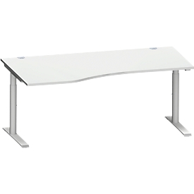 Schäfer Shop Genius Freiformschreibtisch MODENA FLEX, Ansatz links, lichtgrau