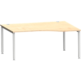 Schäfer Shop Genius Freiformschreibtisch MODENA FLEX, Ansatz rechts B 1800 mm, Ahorn