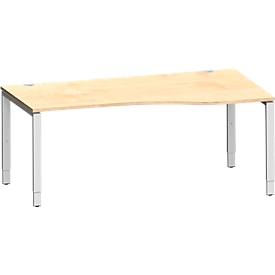 Schäfer Shop Genius Freiformschreibtisch MODENA FLEX, Ansatz rechts, B 1800 mm, Ahorn