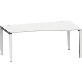 Schäfer Shop Genius Freiformschreibtisch MODENA FLEX, Ansatz rechts, B 1800 mm, lichtgrau