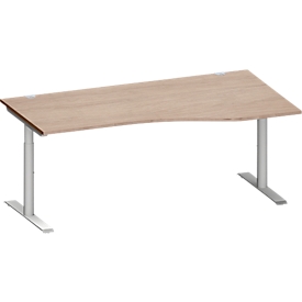 Schäfer Shop Genius Freiformschreibtisch MODENA FLEX, Ansatz rechts, Breite 1800 mm, Eiche-Dekor